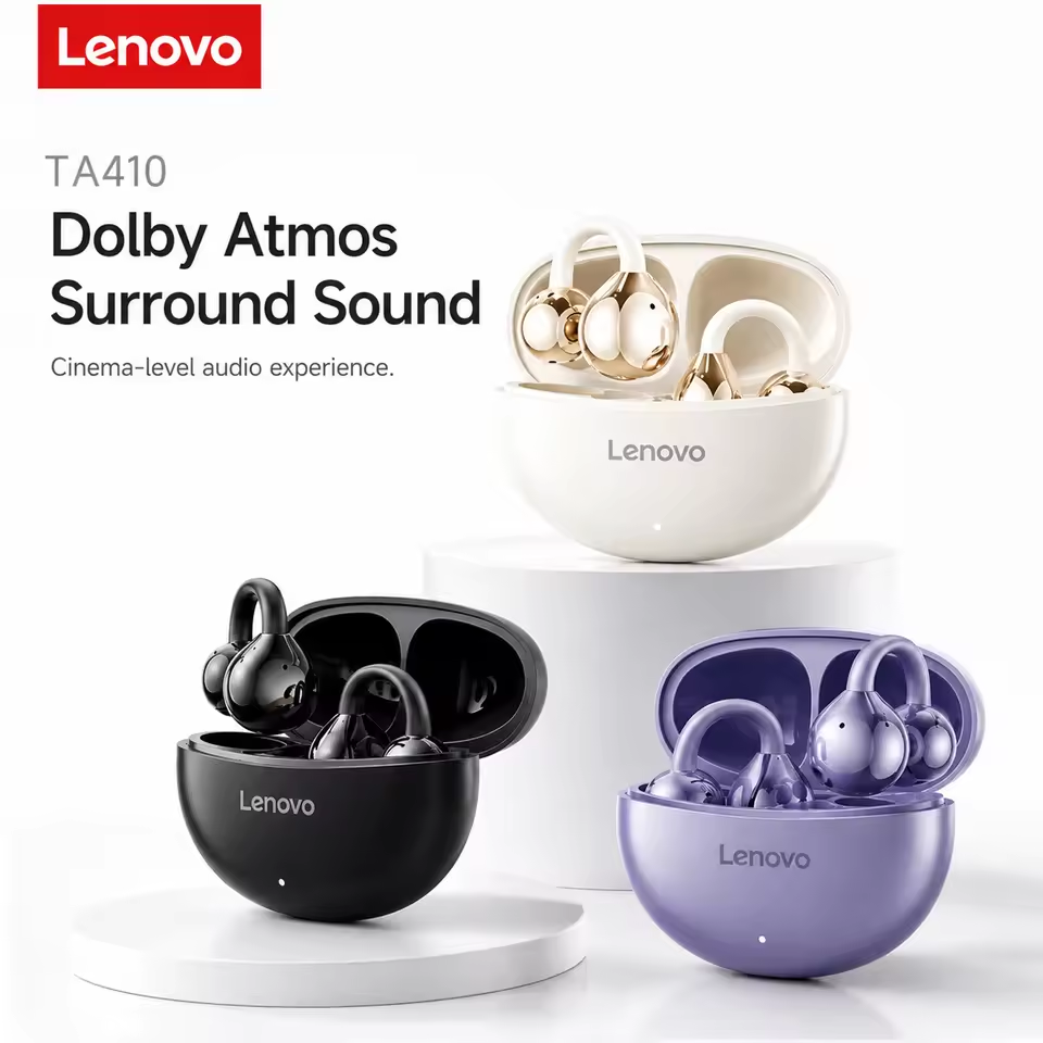 Type C Wired Earphones With Mic - TA410 Lenovo クリップ式スポーツファッションヘッドホン、イヤーチップ付き、TWS、Hi-Fi、ステレオ、HD通話対応、スマートヘッドホン、バレンタインデーのプレゼント。