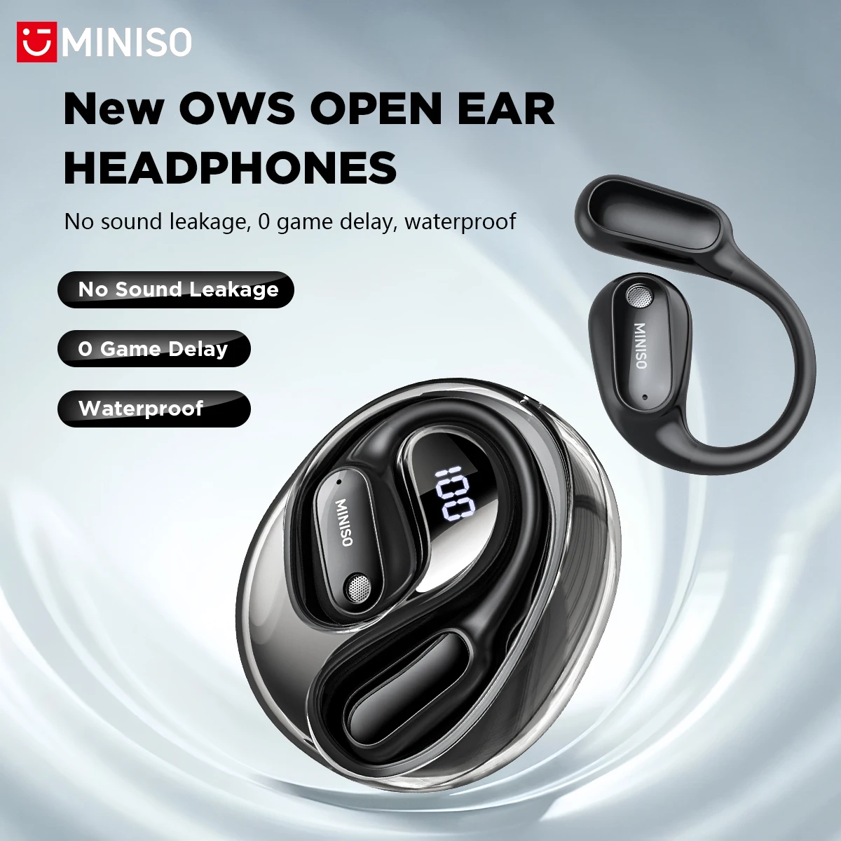 Headphones - MINISO MS190 リアルタイムAI音声翻訳イヤホン。135言語に対応。ワイヤレスBluetoothイヤホン。防水仕様。会議などに最適。