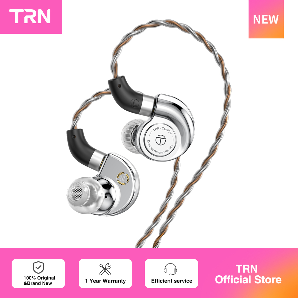 Type C Wired Earphones With Mic - TRN Conchイヤホン ラッキーバッグ 高性能DLCダイヤモンドダイアフラム ダイナミックインイヤーモニター チューニングノズルフィルター