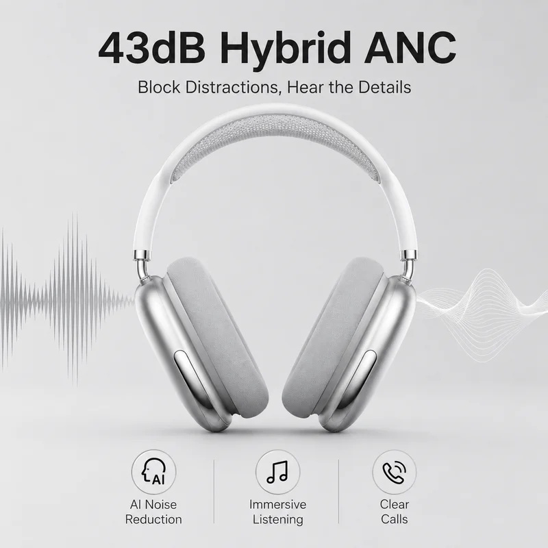 オーバーイヤーANCワイヤレスBluetoothヘッドホン  - Anc Wireless Over Ear Headphones のレビューと価格
