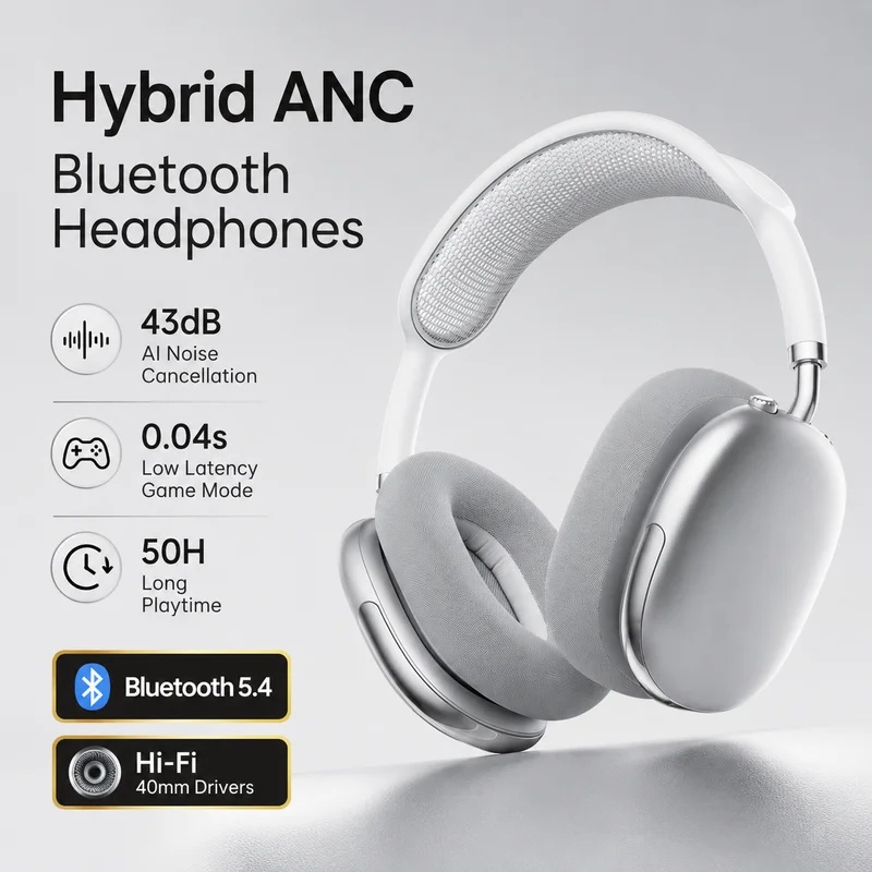 オーバーイヤーANCワイヤレスBluetoothヘッドホン  - Anc Wireless Over Ear Headphones のレビューと価格