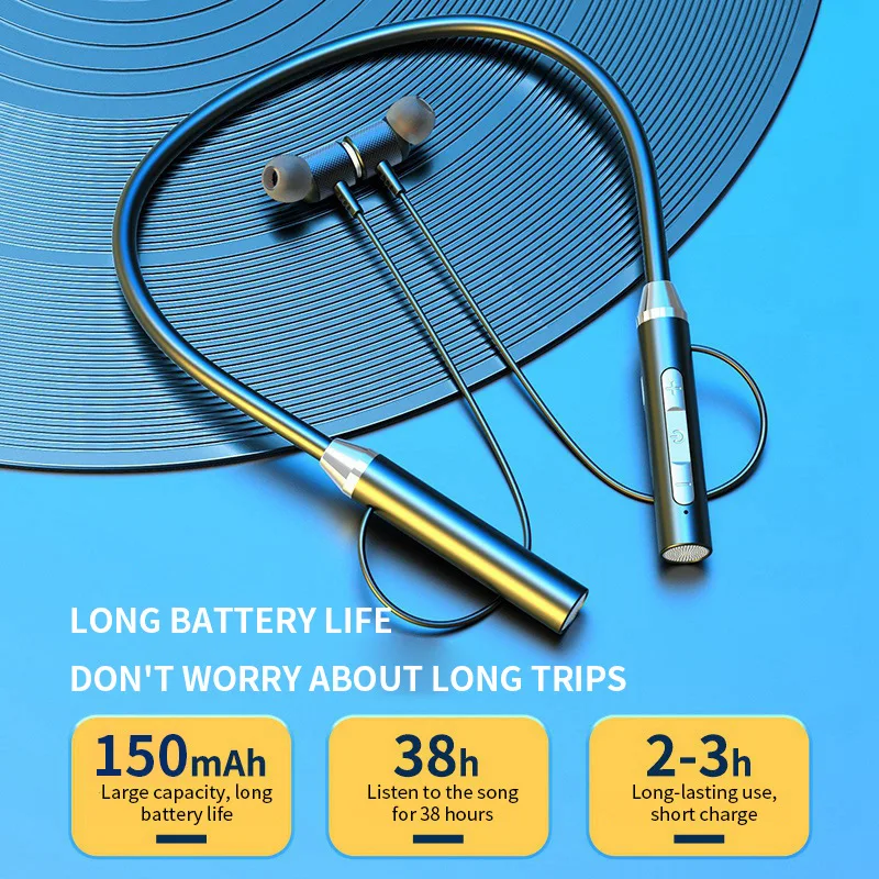 9D Bluetoothイヤホン、ワイヤレスヘッドホン、磁石 - Magnetic Neckband Sports Earphones のレビューと価格